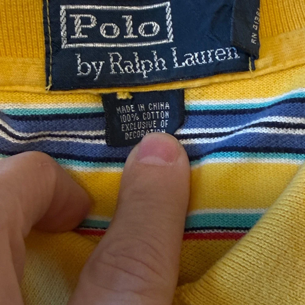 Polo Ralph Lauren Mens XL Yellow Striped Polo Shirt Short Sleeve 100% Cotton